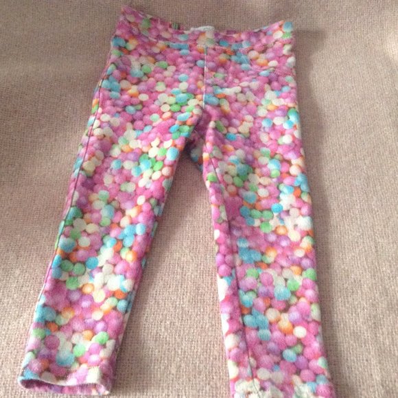 Girls' jeggings with bubblegum pattern, Size 2T - Picture 1 of 5